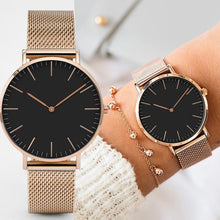 Load image into Gallery viewer, Luxury Brand Women Watches Fashion Stainless Steel Strap Quartz Wrist Watch Ultra-thin Ladies Dress Watch Men Watches Clock Gift