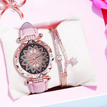 Load image into Gallery viewer, Luxury Women Watches Bracelet set Starry Sky Ladies Bracelet Watch Casual Leather Quartz Wristwatch Clock gift Relogio Feminino