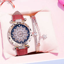 Load image into Gallery viewer, Luxury Women Watches Bracelet set Starry Sky Ladies Bracelet Watch Casual Leather Quartz Wristwatch Clock gift Relogio Feminino